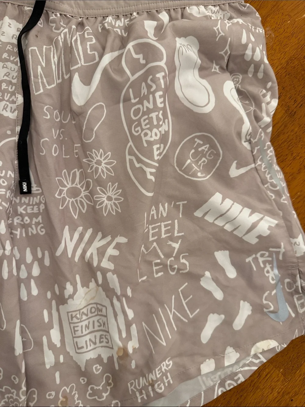 Nike Taupe Graphic Dri-FIT Athletic Shorts xl